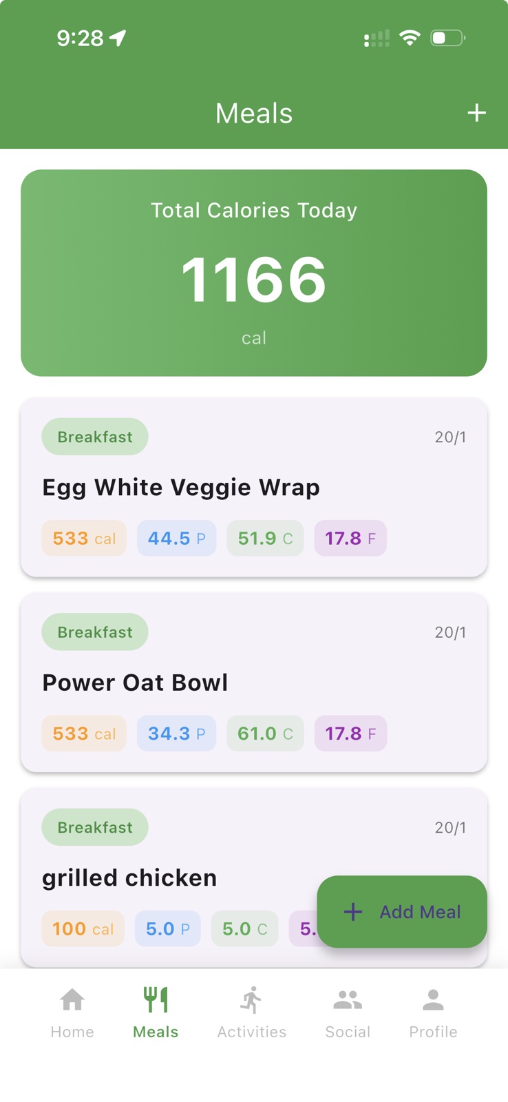 Health Tracker screenshot