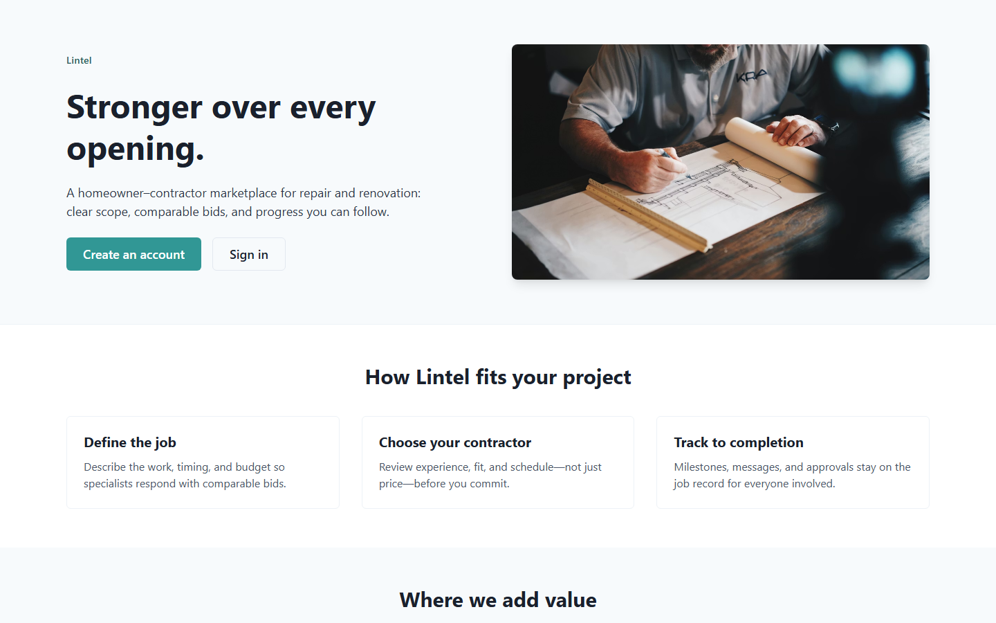 Lintel Homes screenshot