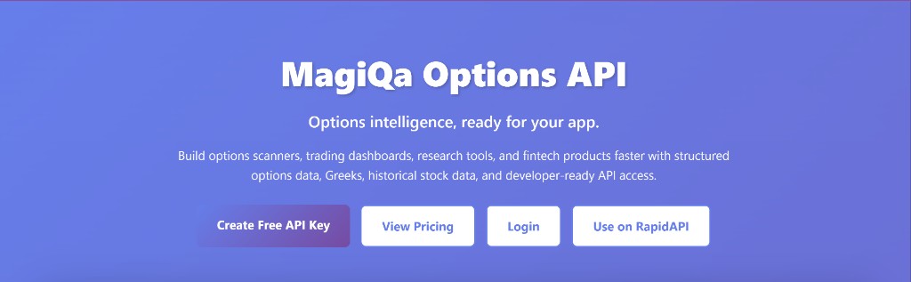 MagiQa Options API screenshot